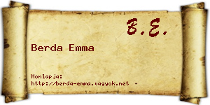 Berda Emma névjegykártya